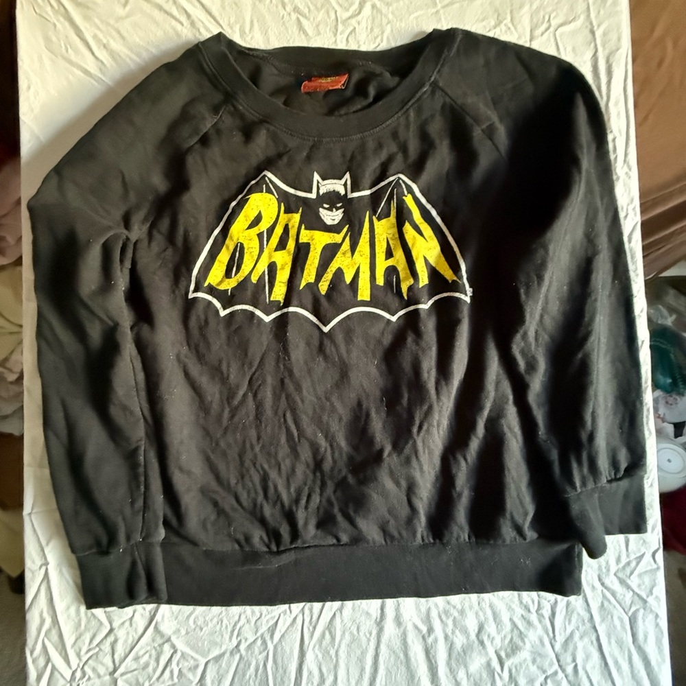 VINTAGE STYLE WOMEN'S TEEN BATMAN DC COMICS Crew Sweatshirt Large